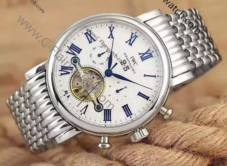IWC SCHAFFHAUSEN Replica Watch White &Blue Tourbillon